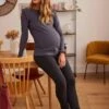 Jean Droit De Grossesse Entrejambe 82 Cm - Gris Anthracite -Vertbaudet Soldes Boutique jean droit de grossesse entrejambe 82 cm
