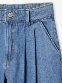 Jean Fille Large à Pinces - Denim Gris -Vertbaudet Soldes Boutique jean fille large a pinces 19
