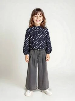 Jean Fille Large à Pinces - Denim Gris -Vertbaudet Soldes Boutique jean fille large a pinces 22