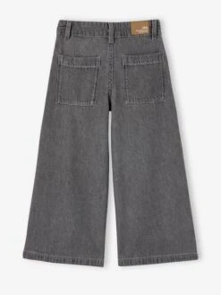Jean Fille Large à Pinces - Denim Gris -Vertbaudet Soldes Boutique jean fille large a pinces 24