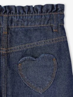 Jean Fille Mom Poches Coeur - Gris -Vertbaudet Soldes Boutique jean fille mom poches coeur 4