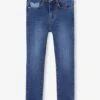 Jean Fille Slim Morphologik Fin - Bleu Foncé -Vertbaudet Soldes Boutique jean fille slim morphologik fin
