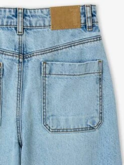 Jean Large Effet Usé Fille - Bleu Clair -Vertbaudet Soldes Boutique jean large effet use fille 3