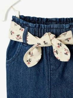 Jean Paperbag Avec Ceinture Bébé - Denim Stone -Vertbaudet Soldes Boutique jean paperbag avec ceinture bebe 2