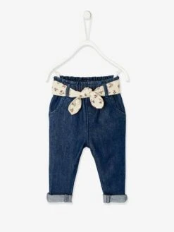 Jean Paperbag Avec Ceinture Bébé - Denim Stone