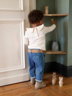 Jean Paperbag Avec Ceinture Bébé - Denim Stone -Vertbaudet Soldes Boutique jean paperbag avec ceinture bebe 9