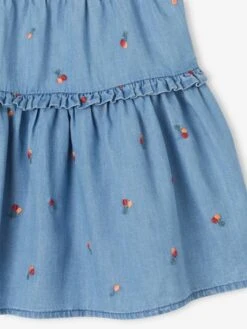 Jupe Brodée Cerises Fille En Denim Léger - Stone 5 Jupe Brodée Cerises Fille En Denim Léger - Stone -Vertbaudet Soldes Boutique jupe brodee cerises fille en denim leger 2
