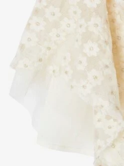 Jupe Cérémonie Brodée Fleurs Irisées - Vanille -Vertbaudet Soldes Boutique jupe ceremonie brodee fleurs irisees 3