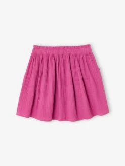 Jupe Couleur En Gaze De Coton Fille - Violet -Vertbaudet Soldes Boutique jupe couleur en gaze de coton fille 33