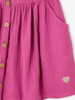 Jupe Couleur En Gaze De Coton Fille - Violet -Vertbaudet Soldes Boutique jupe couleur en gaze de coton fille 34