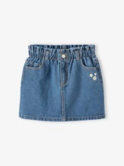 Jupe En Jean Style Paperbag Fille - Stone