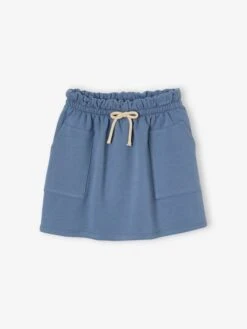 Jupe En Molleton Fille - Bleu Chambray