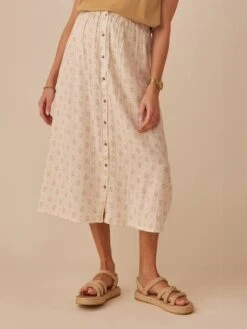 Jupe Longue Grossesse En Gaze De Coton - Sable -Vertbaudet Soldes Boutique jupe longue grossesse en gaze de coton 20