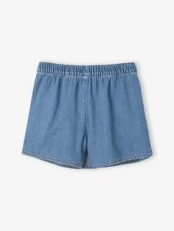 Jupe-short En Denim Léger Fille - Stone -Vertbaudet Soldes Boutique jupe short en denim leger fille 2