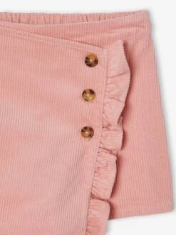 Jupe-short En Velours Côtelé Fille Effet Portefeuille - Rose -Vertbaudet Soldes Boutique jupe short en velours cotele fille effet portefeuille 67