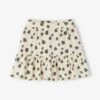 Jupe Short Motifs Fleurs Fille - Rose Bonbon