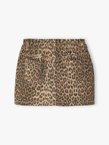 Jupe Trapèze Style Paperbag Fille Facile à Enfiler - Bleu Grisé 2 Jupe Trapèze Style Paperbag Fille Facile à Enfiler - Bleu Grisé – Image 2