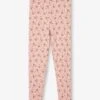 Legging à Fleurs Maille Pointelle Fille - Rose Poudré