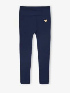 Legging De Sport En Côtes Sans Couture Fille - Marine