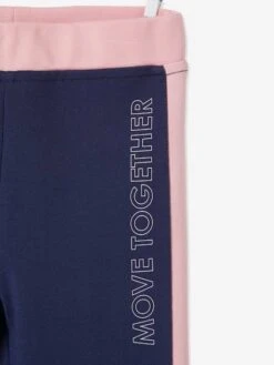 Legging De Sport Fille Bandes Côtes - Rose Poudré -Vertbaudet Soldes Boutique legging de sport fille bandes cotes 20