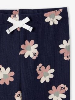 Legging Imprimé En Maille Côtelée Fille - Vieux Rose -Vertbaudet Soldes Boutique legging imprime en maille cotelee fille 46