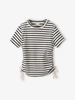 Lot 2 Tee-shirts à Liens Coulissants Fille - Violet -Vertbaudet Soldes Boutique lot 2 tee shirts a liens coulissants fille 3