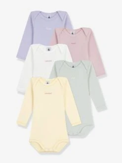 PETIT BATEAU Lot 5 Bodies Manches Longues Jours Semaine Bébé - Multicolore