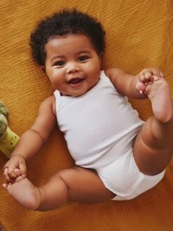 PETIT BATEAU Lot De 2 Bodies à Bretelles - Blanc -Vertbaudet Soldes Boutique lot de 2 bodies a bretelles 3