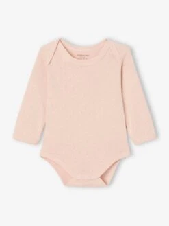 Lot De 2 Bodies Bébé Manches Longues En Maille Pointelle - Rose Pâle -Vertbaudet Soldes Boutique lot de 2 bodies bebe manches longues en maille pointelle 2