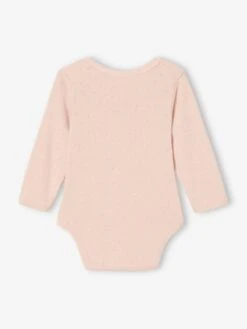 Lot De 2 Bodies Bébé Manches Longues En Maille Pointelle - Rose Pâle -Vertbaudet Soldes Boutique lot de 2 bodies bebe manches longues en maille pointelle 4
