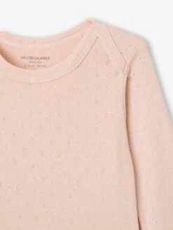 Lot De 2 Bodies Bébé Manches Longues En Maille Pointelle - Rose Pâle -Vertbaudet Soldes Boutique lot de 2 bodies bebe manches longues en maille pointelle 5