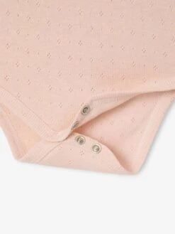 Lot De 2 Bodies Bébé Manches Longues En Maille Pointelle - Rose Pâle -Vertbaudet Soldes Boutique lot de 2 bodies bebe manches longues en maille pointelle 6