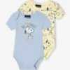 Lot De 2 Bodies Bébé Snoopy Peanuts - Jaune Pastel -Vertbaudet Soldes Boutique lot de 2 bodies bebe snoopy peanuts