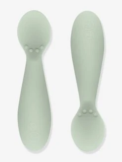 Ezpz Lot De 2 Cuillères 1er âge Tiny Spoon En Silicone - Vert Amande