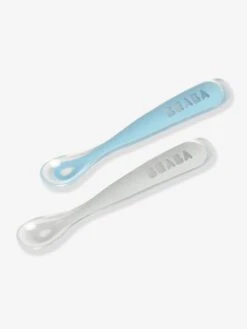 Beaba Lot De 2 Cuillères Ergonomiques D'apprentissage + Boîte De Transport - Rose/gris -Vertbaudet Soldes Boutique lot de 2 cuilleres ergonomiques dapprentissage boite de transport 4