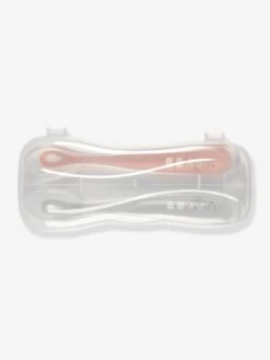 Beaba Lot De 2 Cuillères Ergonomiques D'apprentissage + Boîte De Transport - Rose/gris -Vertbaudet Soldes Boutique lot de 2 cuilleres ergonomiques dapprentissage boite de transport 6