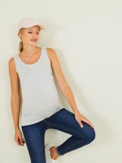 Lot De 2 Débardeurs Grossesse Et Allaitement - Lot Rouge Et Gris -Vertbaudet Soldes Boutique lot de 2 debardeurs grossesse et allaitement 31