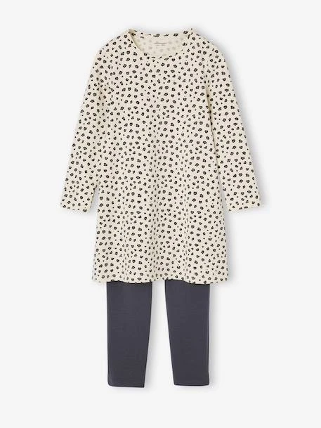 Lot De 2 Ensembles Chemises De Nuit Legging Fille Léopard - écru 4 Lot De 2 Ensembles Chemises De Nuit Legging Fille Léopard - écru – Image 4