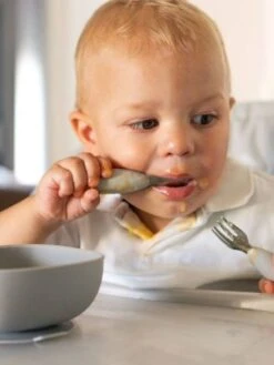 Beaba Lot De 2 Pré-couverts D'apprentissage 2e âge En Inox Et Silicone - Vert Sauge -Vertbaudet Soldes Boutique lot de 2 pre couverts dapprentissage 2e age en inox et silicone 25