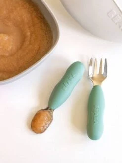 Beaba Lot De 2 Pré-couverts D'apprentissage 2e âge En Inox Et Silicone - Vert Sauge -Vertbaudet Soldes Boutique lot de 2 pre couverts dapprentissage 2e age en inox et silicone 29