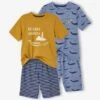 Lot De 2 Pyjashorts Garçon Baleines BASICS - Lot Moutarde Et Bleu