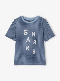 Lot De 2 Pyjashorts Garçon Requins - Bleu Ciel -Vertbaudet Soldes Boutique lot de 2 pyjashorts garcon requins 3