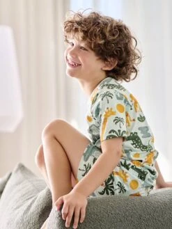 Lot De 2 Pyjashorts Garçon Savane - Bleu Pétrole -Vertbaudet Soldes Boutique lot de 2 pyjashorts garcon savane 11