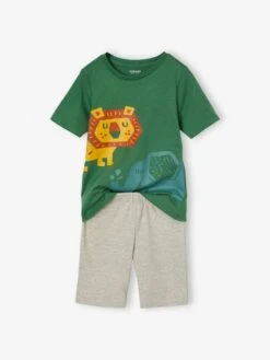 Lot De 2 Pyjashorts Garçon Savane - Bleu Pétrole -Vertbaudet Soldes Boutique lot de 2 pyjashorts garcon savane 3