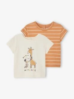 Lot De 2 T-shirts Basics Bébé Manches Courtes - Caramel