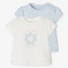 Lot De 2 T-shirts Basics Bébé Manches Courtes - Rose Pâle -Vertbaudet Soldes Boutique lot de 2 t shirts basics bebe manches courtes