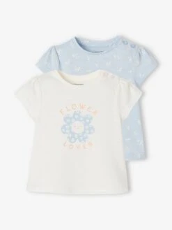Lot De 2 T-shirts Basics Bébé Manches Courtes - Rose Pâle