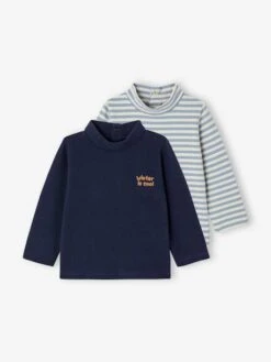 Lot De 2 T-shirts Col Roulé - Vanille