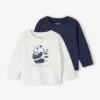 Lot De 2 Tee-shirts Bébé Manches Longues - écru -Vertbaudet Soldes Boutique lot de 2 tee shirts bebe manches longues