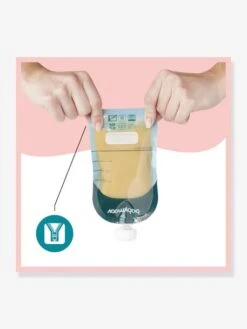 BabyMoov Lot De 20 Gourdes Réutilisables - Bleu -Vertbaudet Soldes Boutique lot de 20 gourdes reutilisables 7